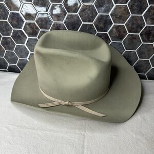 THE DYNAFELT RANCH WESTERN WEAR GRAY GREEN CLASSIC AMERICAN HAT MEN'S SIZE 7